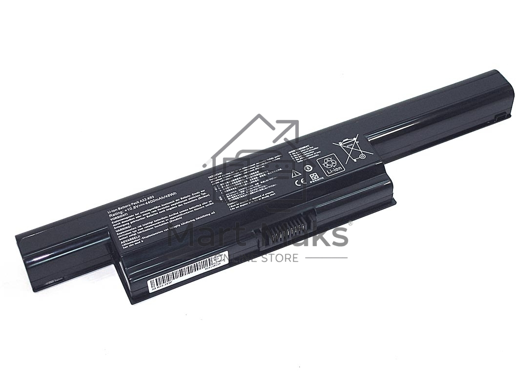 Аккумуляторная батарея для ноутбука Asus K93 10.8V 5200mAh OEM черный