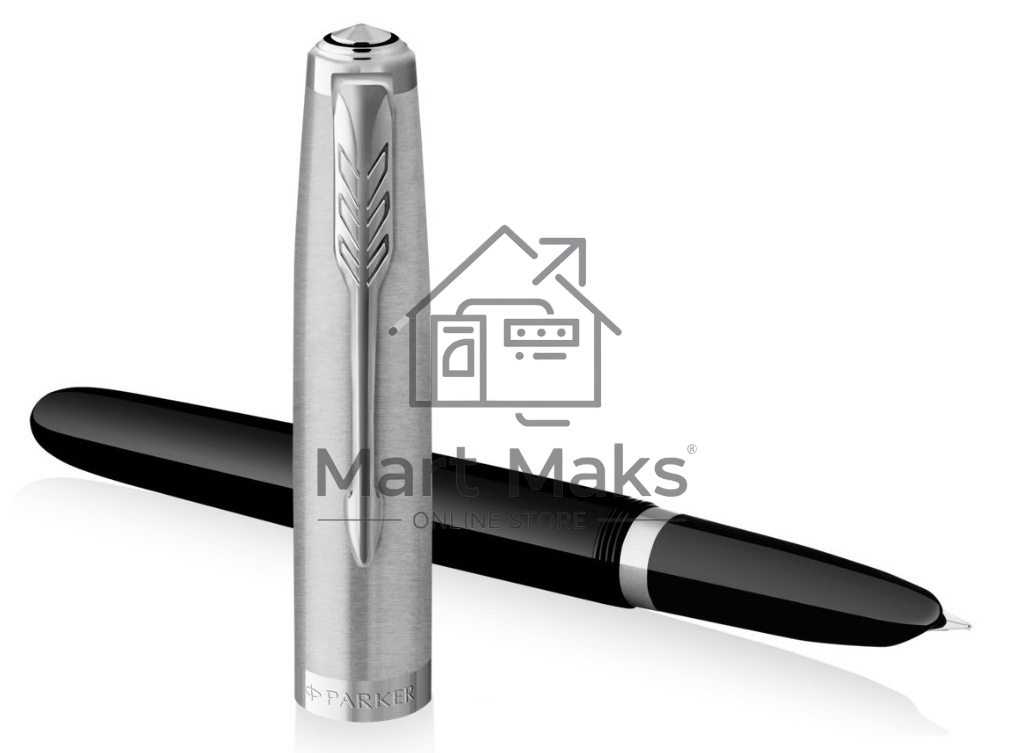 Ручка перьевая Parker 51 Core (CW2123491) Black CT F сталь нержавеющая, подарочная коробка