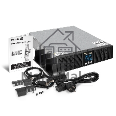 Источник бесперебойного питания On-line ExeGate PowerExpert ULS-2000.LCD.AVR.6C13.USB.RS232.SNMP.BC.2U 2000VA/2000W, On-Line, PF=1, LCD, 6*C13, RS232, USB, SNMP-slot, встроенные батареи 12V 7.2Ah - 6шт, батарейный коннектор, подключение до 4 внешних батарейных блоков 72В, Rackmount 2U/Tower, металлический корпус, черный
