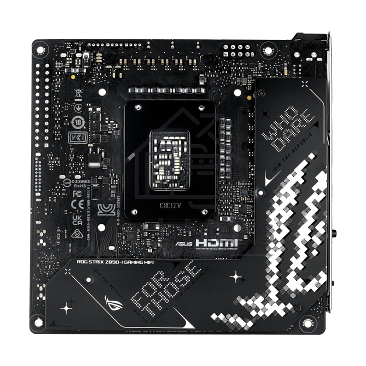 Материнская плата ASUS ROG STRIX Z890-I GAMING WIFI, LGA1851, Intel Z890, 2xDDR5, 2xSATA, 2xM.2, 1xPCI-E 5.0 x16, 1xHDMI, 2xThunderbolt 4, 1x2.5Gb LAN, 9xUSB-A, 1xUSB-C, 5.1, Mini-ITX