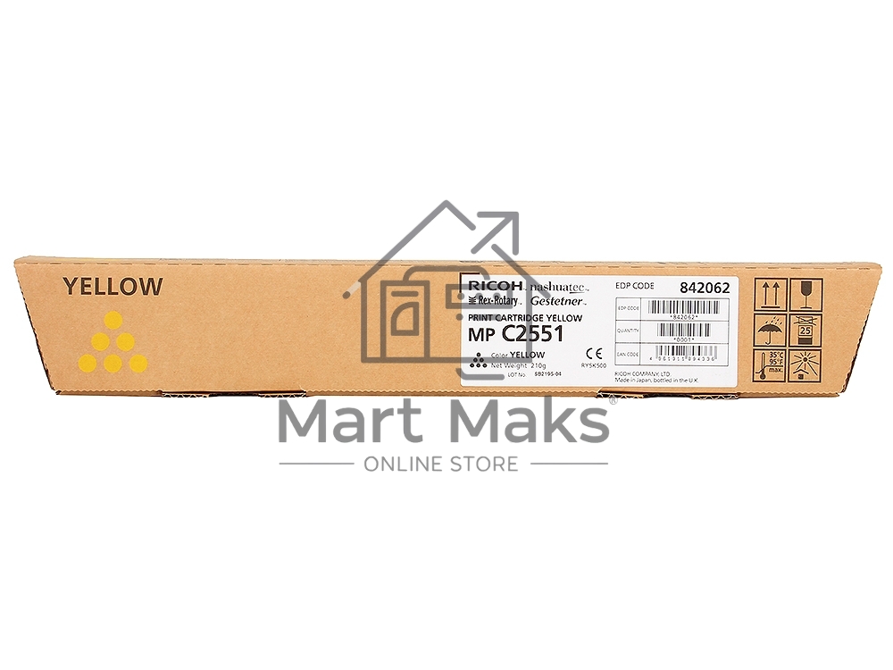 Картридж лазерный желтый тип MPC2551HE для Ricoh Aficio MPC2050/C2550/С2051/С2551 (9500стр)