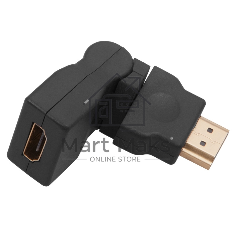 Переходник штекер HDMI - гнездо HDMI, поворотный Rexant