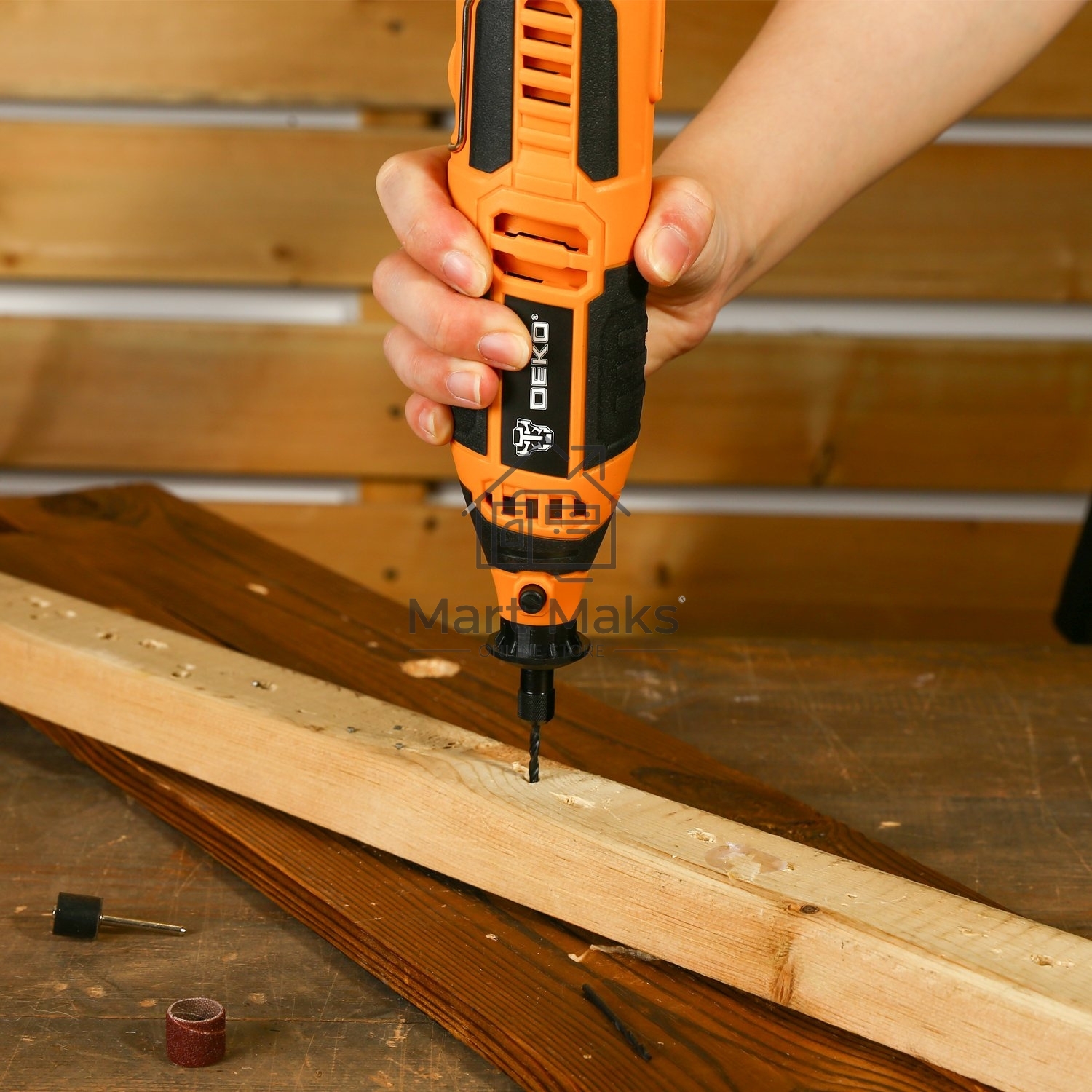 Прямошлифовальная машина (гравер) с регулировкой скорости 200Вт DEKO DKRT200E063-1410