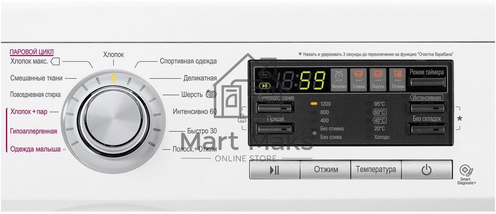 Стиральная машина LG F1296HDS1 белый, загрузка фронтальная 7 кг, 1200 об/мин., класс: А