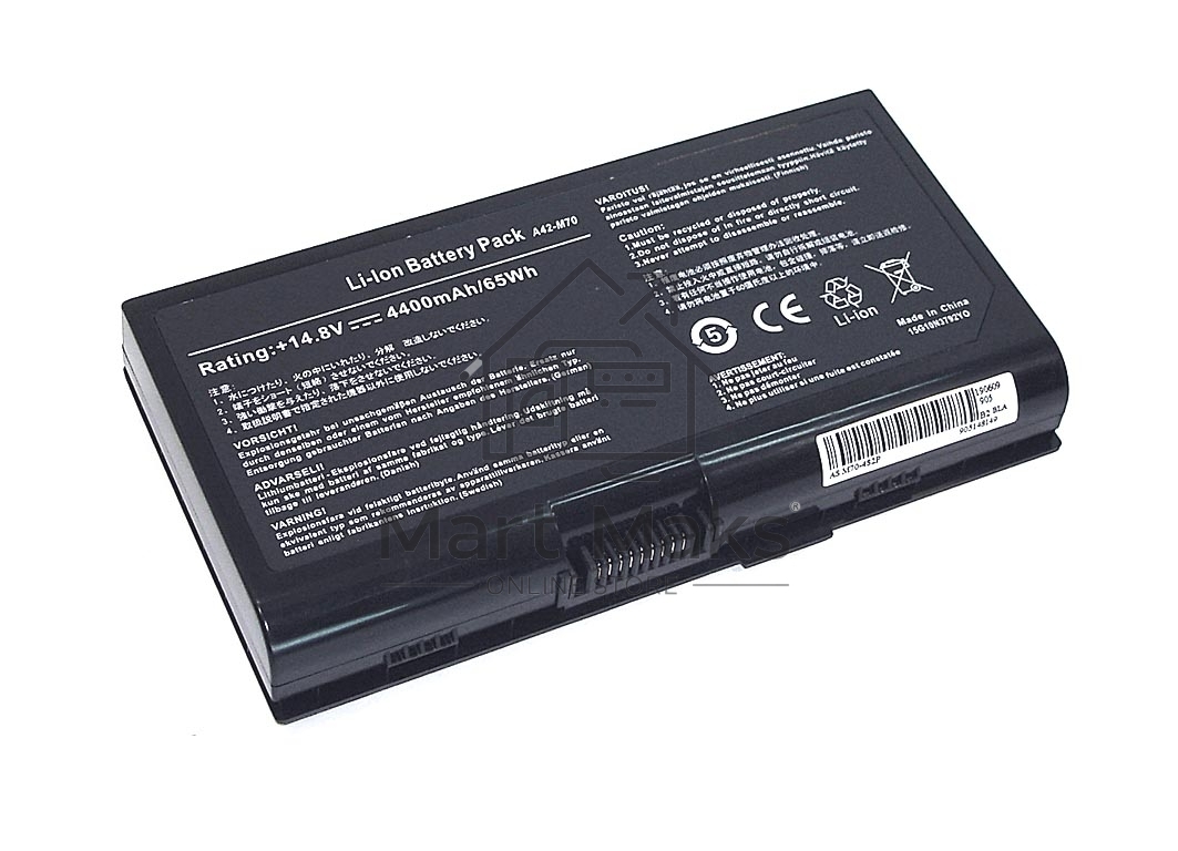 Аккумуляторная батарея для ноутбука Asus M70 14.4V 5200mAh OEM черный