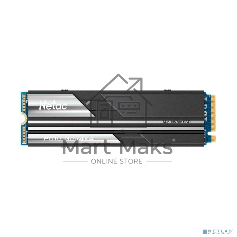Накопитель SSD Netac NV5000 Pro, 500GB, M.2 2280, PCIe 4.0 x4, NVMe, R/W 4800/2700, с радиатором