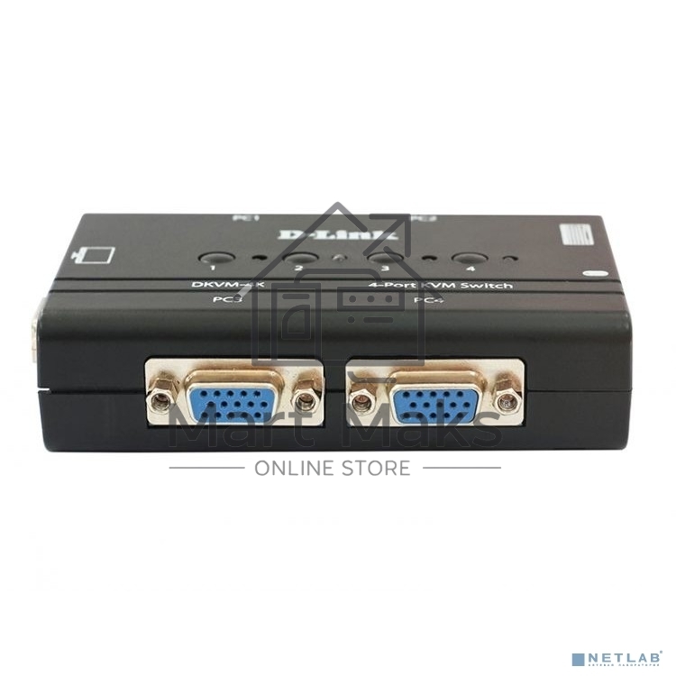 Переключатель KVM D-link DKVM-4K/B3A 4-портовый KVM-переключатель с портами VGA и PS/2