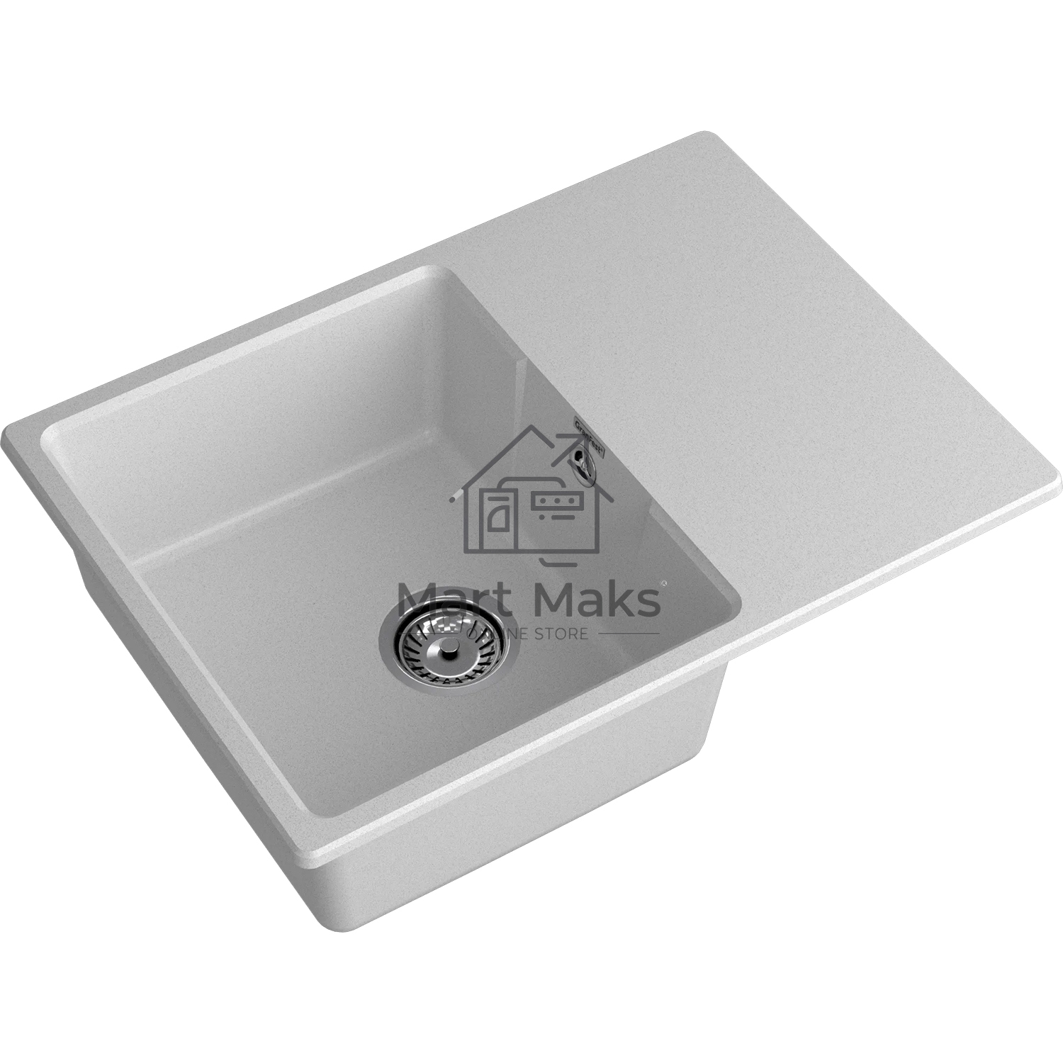 Мойка URBAN 668L gray 1-чаша+крыло 680*490мм, монтаж: врезной, материал: кварц, серый