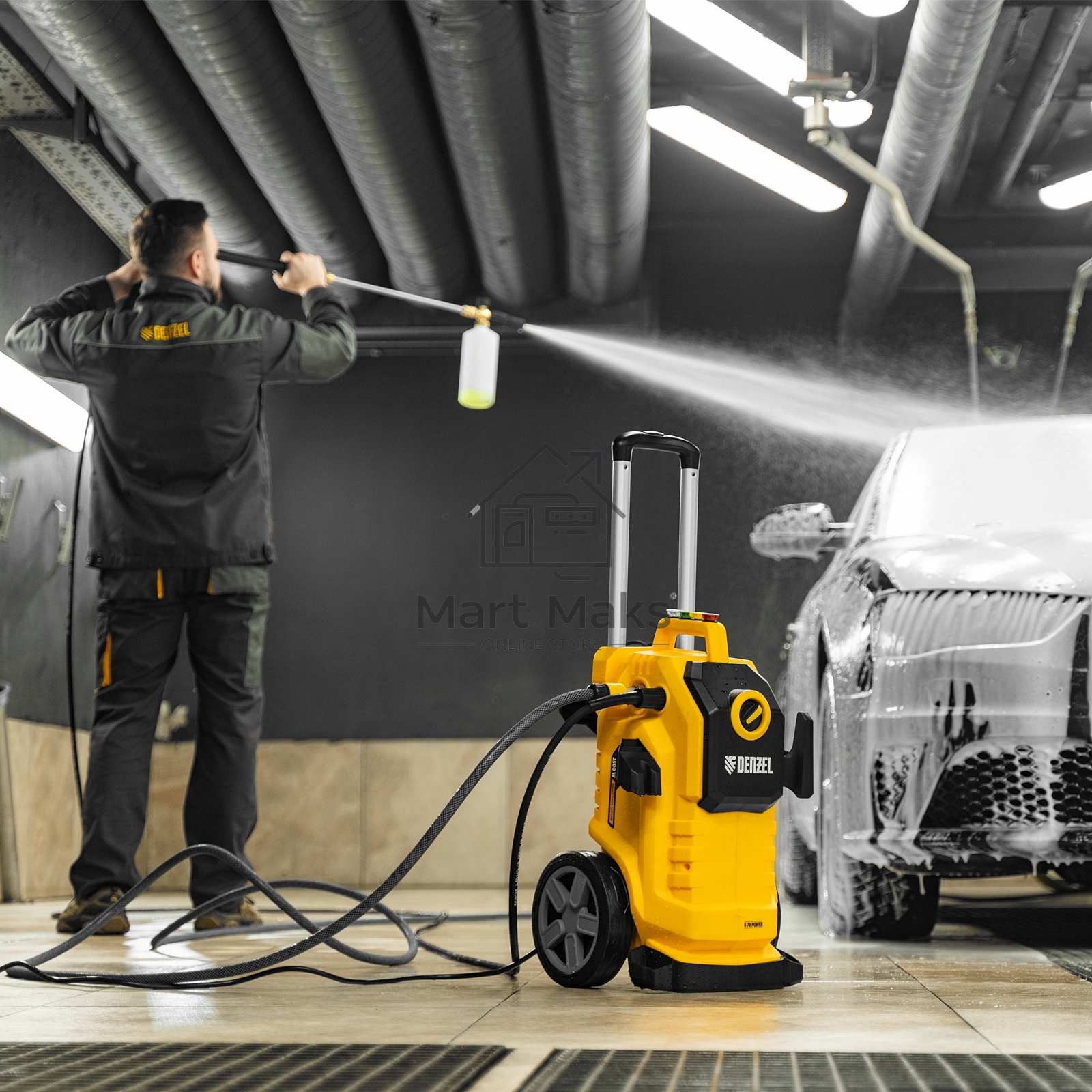 Моечная машина высокого давления K 70 Power, 2500 Вт, 180 бар, 600 л/ч, асинх. двиг. Denzel