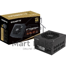 Блок питания Gigabyte P750GM (GP-P750GM), 750Вт, 80 PLUS Gold, 120мм, модульный, черный