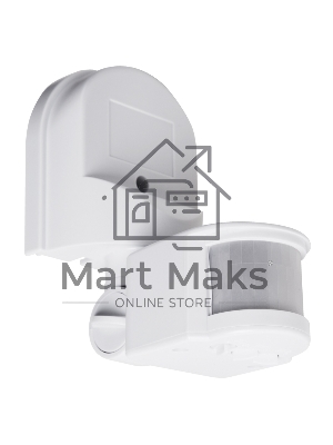 Датчик движения настенный ДДС 01, 180°, 1200 Вт, 10-2000 Лк, 2-12 м, 10-420 сек. IP44 Rexant