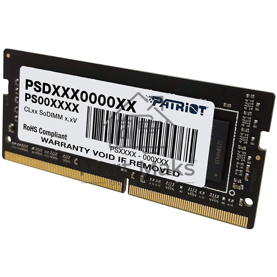 Оперативная память Patriot Signature, DDR4, 16GB (1x16 GB), 3200 MHz, CL22, SO-DIMM