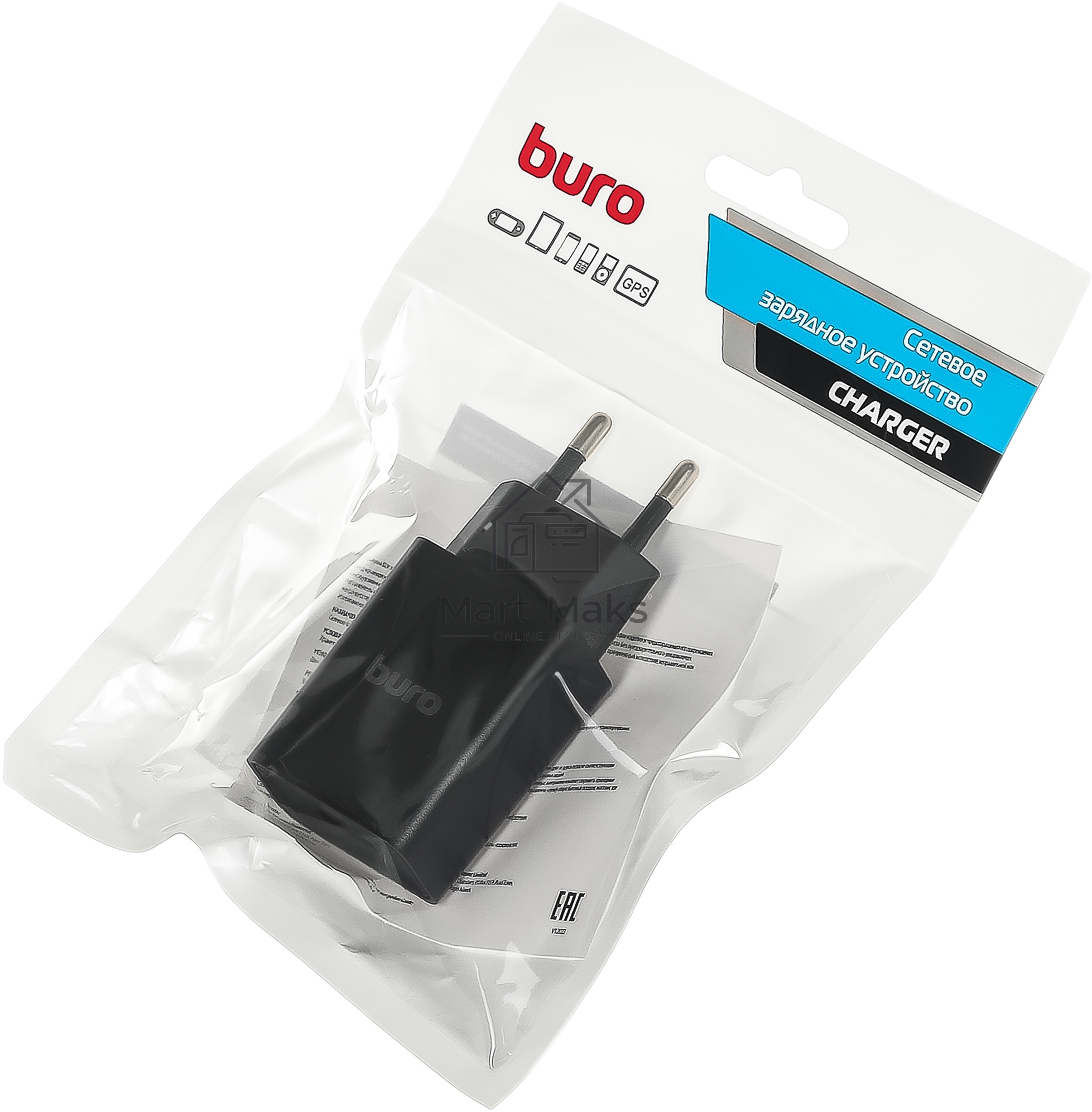 Сетевое зарядное устройство Buro BUWA1 2.1A черный