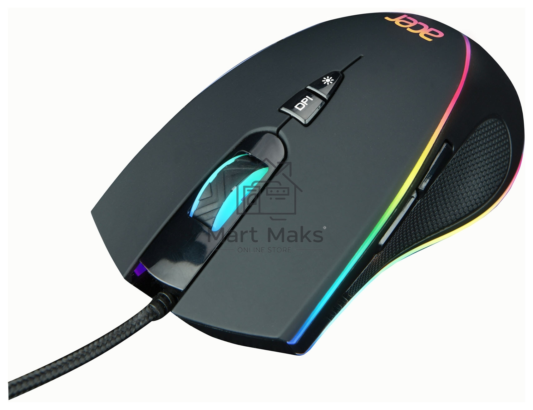 Мышь проводная Acer OMW131 черный, 6400 dpi, USB, кнопки - 7