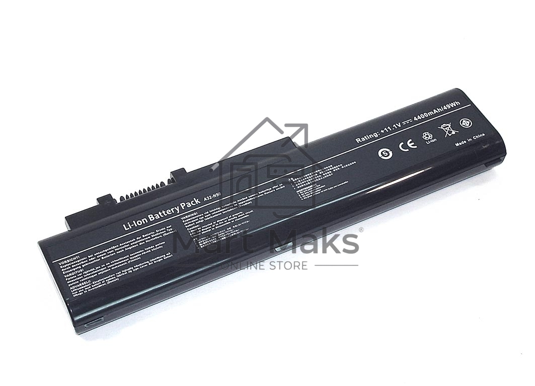 Аккумуляторная батарея для ноутбука Asus N50 11.1V 4400mAh OEM черный