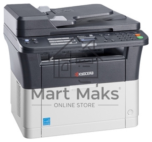 МФУ лазерный Kyocera Ecosys FS-1025MFP (1102M63RU0/1102M63RUV/1102M63RU2/1102M63NX2/1102M63DZ2), A4, ч/б, печ. до 25 стр/мин., скан. до 18 стр/мин. (ч/б) 6 стр/мин. (цвет), 600 x 1800 dpi (печать) 600x600dpi (скан), USB, RJ-45