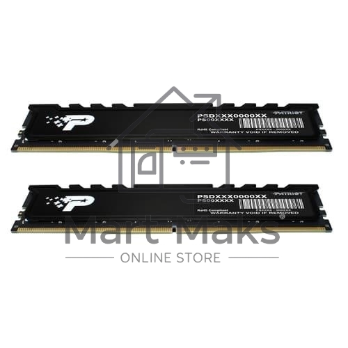Оперативная память Patriot Signature Premium, DDR5, 16GB (2x8 GB), 4800 MHz, CL40, DIMM, радиатор, черный