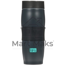 Термокружка LARA LR04-24 Black 380 мл, двойные стенки, вакуум, сталь/силикон, черный