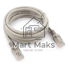 Патч-корд UTP Cablexpert PP6U-2M cat.6, 2м, литой, многожильный, серый