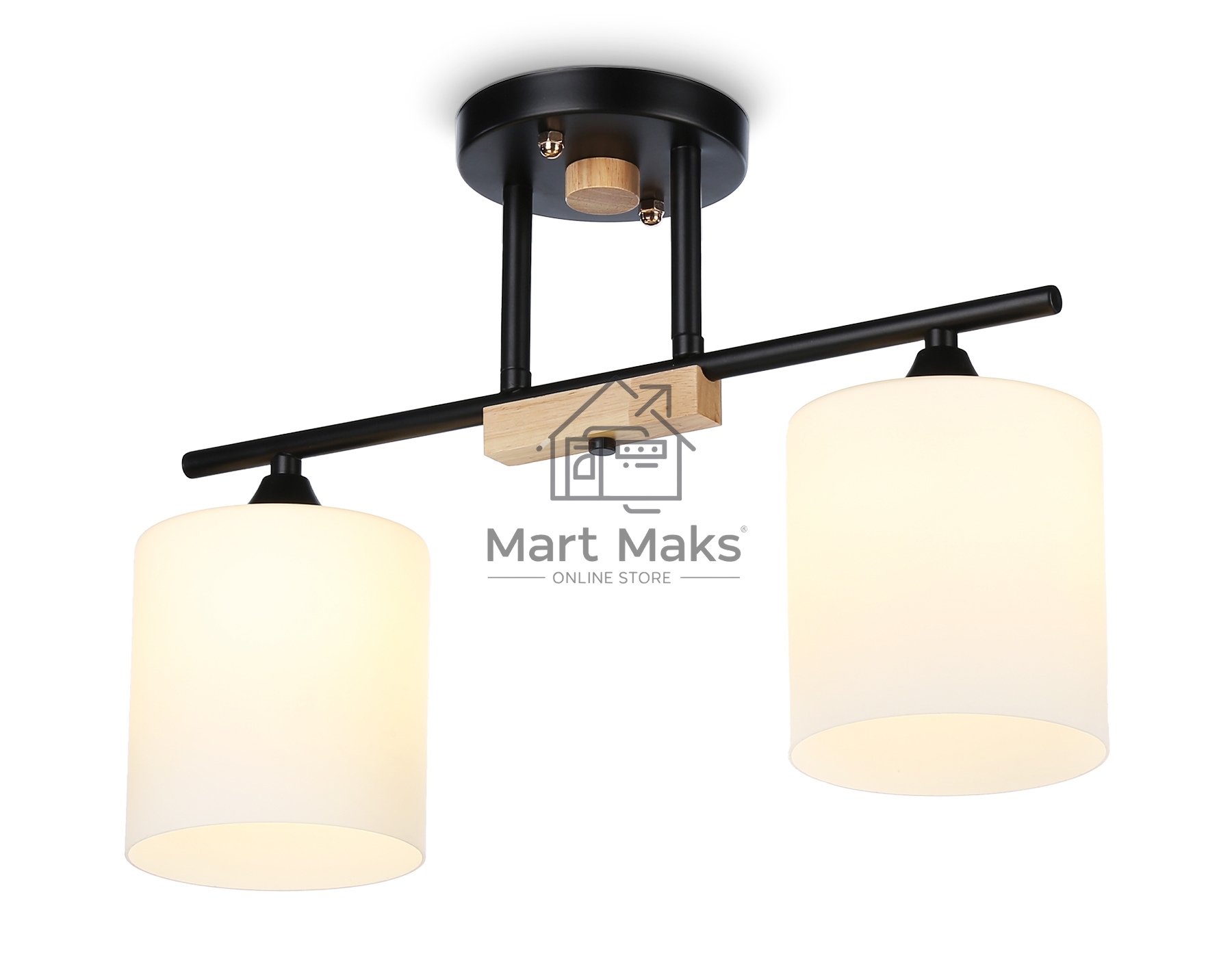 Светильник Ambrella light TR9543/2 BK/FR черный/белый матовый E27/2 max 40W 435*120*280