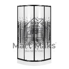 Душевой уголок BAU Dream с поддоном 80x80х195, прозрачное закаленное стекло с черной мозаикой 5 мм,