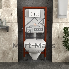Комплект BAU 6 в 1: инсталляция BAU PRO для подвесного унитаза, унитаз подвесной безободковый Bau Novo, быстросъемное сиденье микролифт, клавиша BAU Strike, белая/хром