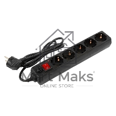 Сетевой фильтр General GPS-5-16-3x1-500-B, 5 мест, 16А, 3x1 мм2, 5 м, черный