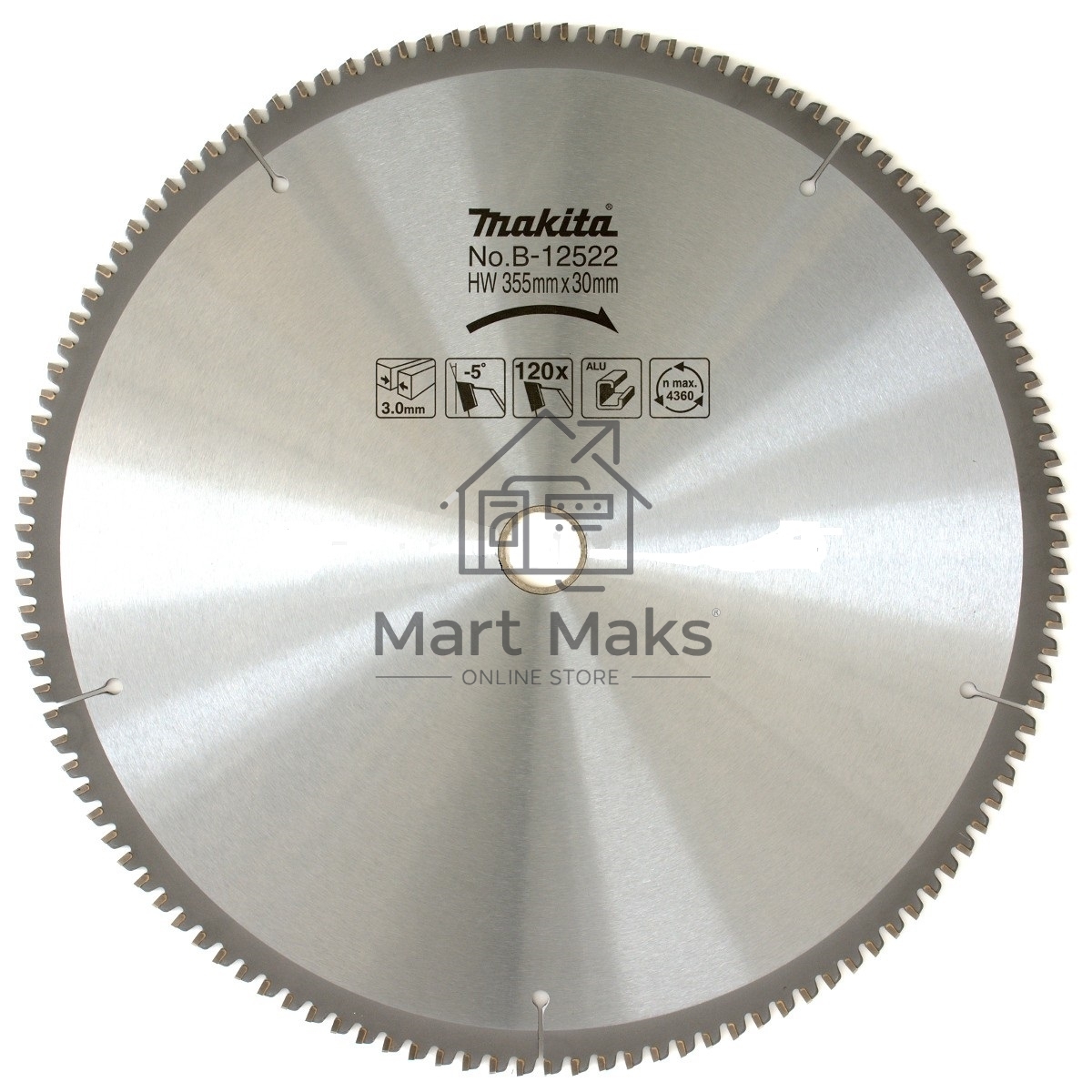 Круг пильный MAKITA B-12522 Z120 PremiumФ355х25.4х3мм 120зуб по алюминию