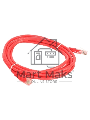 Патч-корд литой Aopen/Qust UTP кат.5е 3м красный 