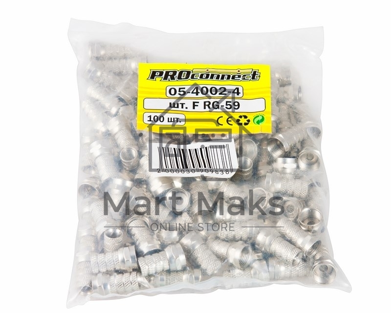 F-разъем RG-59, L=19 мм, цинк PROconnect