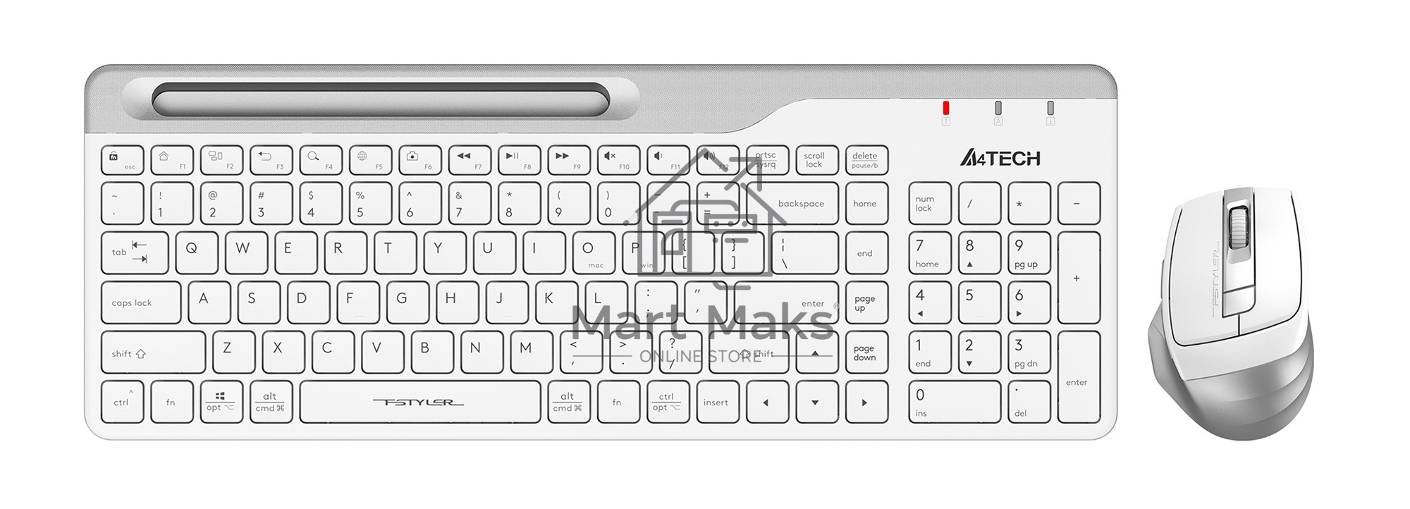 Клавиатура + мышь A4Tech Fstyler FB2535C клав:белый/серый мышь:белый/серый USB беспроводная Bluetooth/Радио slim