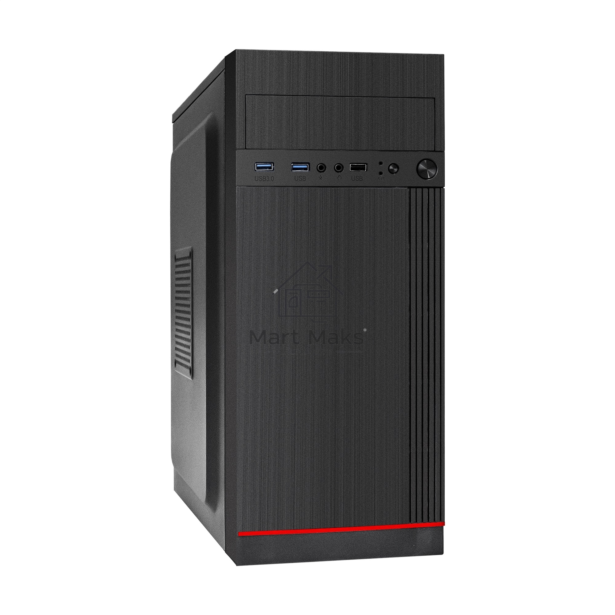 Компьютерный корпус Miditower ExeGate AA-442U2-AA400 (ATX, AA400 8 см, 1*USB+2*USB3.0, аудио, черный)