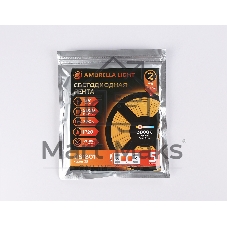 Светодиодная лента Ambrella light GS1801 5050 30Led/ 7.2W m/ 12V IP20 3000K/ 5000*10*1.87mm (2 конт.)