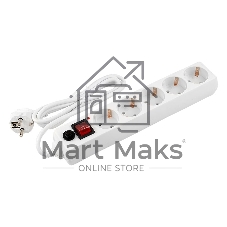Сетевой фильтр General GPS-5-16-3x1-700-W, 5 мест, 16А, 3x1 мм2, 7 м, белый
