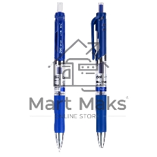 Набор ручек гелевых Deli Mate EQ10430-P автоматическая, прозрачный/синий, d=0.5мм, синие чернила, коробка картонная (12шт)
