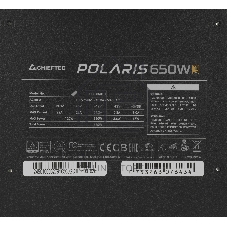 Блок питания Chieftec Polaris PPS-650FC, 650Вт, 80 PLUS Gold, 120мм, модульный, черный