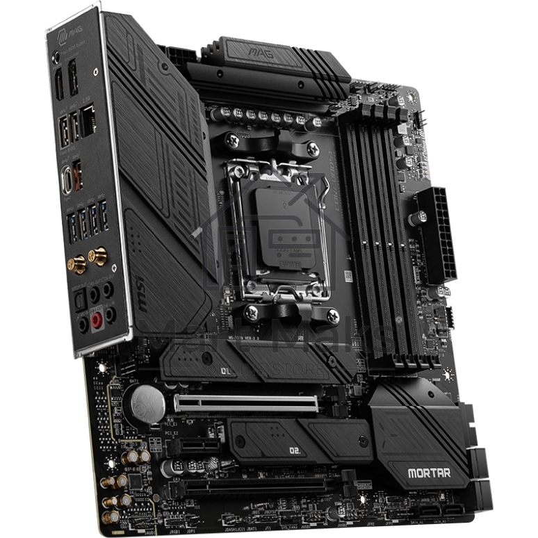 Материнская плата MSI MAG B650M MORTAR WIFI, AM5, AMD B650, 4xDDR5, 6xSATA, 2xM.2, 1xPCI-E 4.0 x16, 1xPCI-E 4.0 x4, 1xHDMI, 1xDP, 1x2.5Gb LAN, 3xUSB 3.2 Gen 2, 4xUSB 3.2 Gen 1, 1xUSB-C 3.2 Gen 2x2, 5x3.5мм аудио, 7.1, Micro-ATX