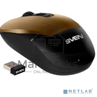 Мышь беспроводная SVEN RX-380W античная бронза, 1600 dpi, радиоканал, USB, кнопки - 4
