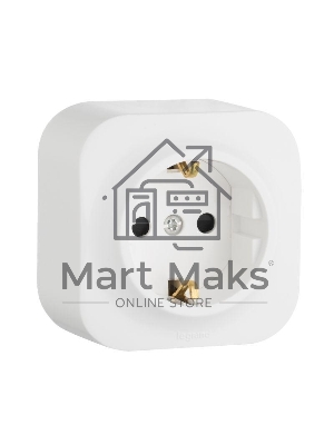 Розетка 1-м ОП Quteo 16А с заземл. белый Leg 782211