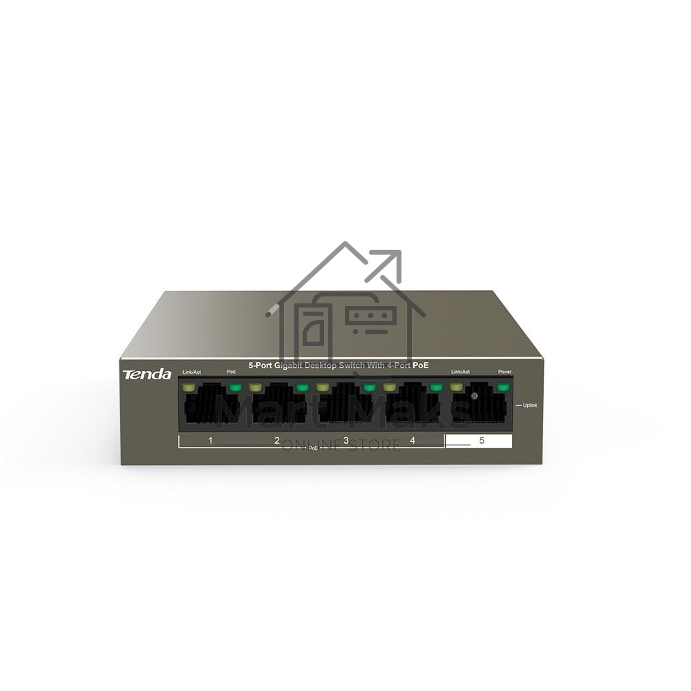 Коммутатор 5PORT 1000M 4POE TENDA TEG1105P-4-63W