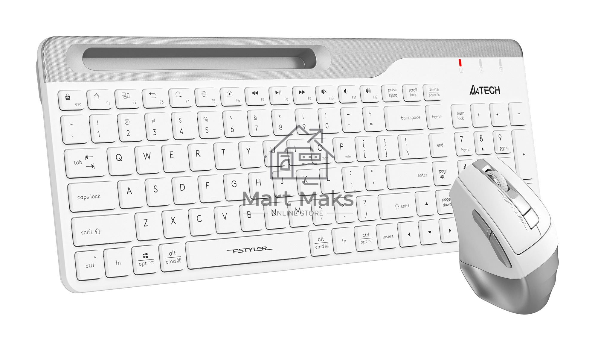 Клавиатура + мышь A4Tech Fstyler FB2535C клав:белый/серый мышь:белый/серый USB беспроводная Bluetooth/Радио slim