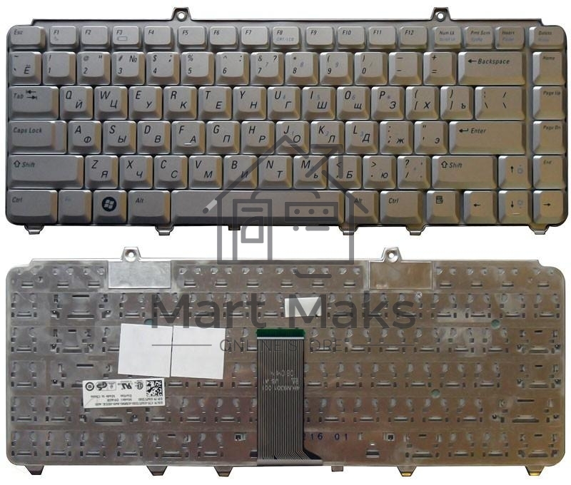 Клавиатура для ноутбука Dell Inspiron 1420 1520 1525 1526 1540 Vostro 1400 1500 серебристая