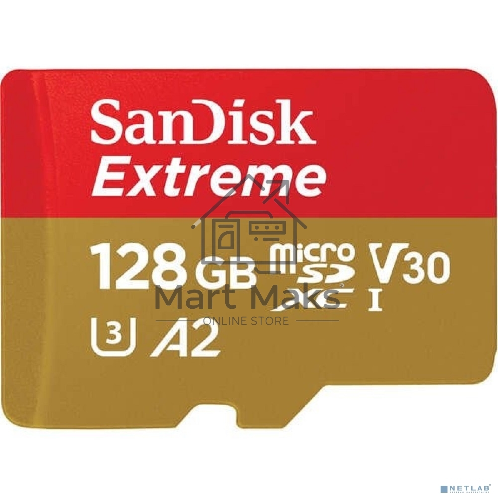 Флеш карта microSD 128GB SanDisk microSDXC Class 10 UHS-I A2 C10 V30 U3 Extreme 190MB/s
