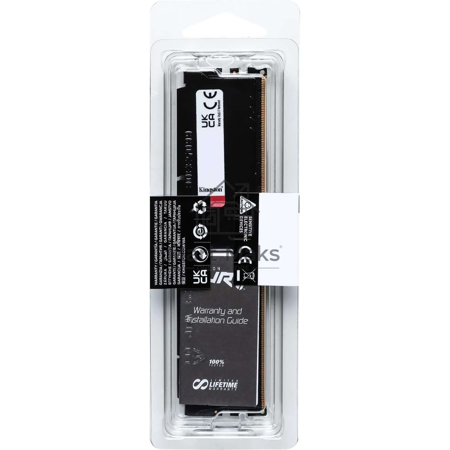 Оперативная память Kingston Fury Beast, DDR5, 16GB (1x16GB), 6000MHz, CL30, DIMM, с радиатором, черный