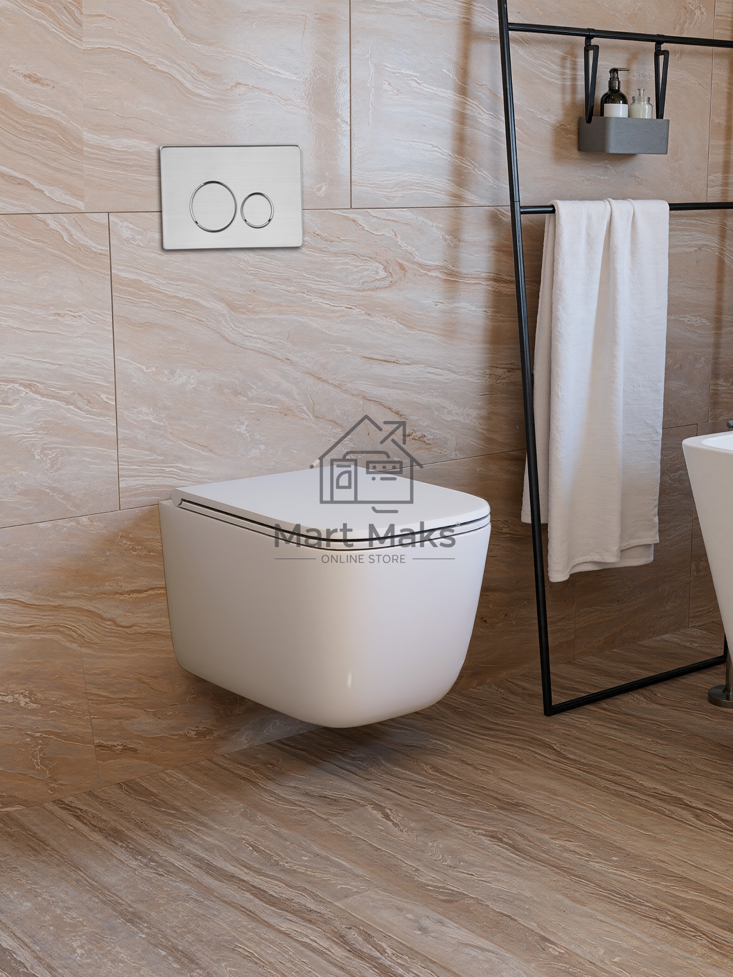 Инсталляция с унитазом комплект BAU IDEAL 6 в 1: унитаз подвесной безободковый торнадо Bau Dream 51х35, быстросъемное сиденье микролифт, кнопка смыва BAU Wheelбрашированная