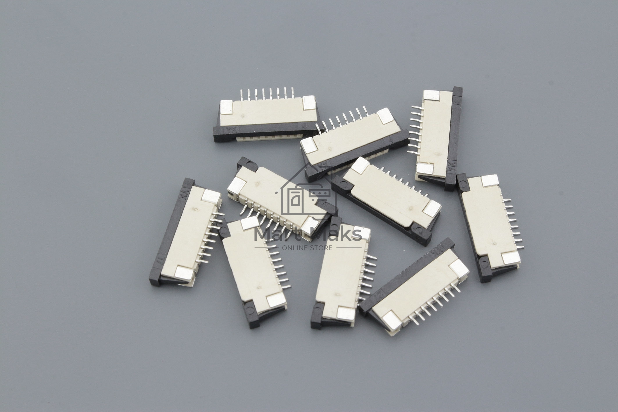 Разъем FPC Half Coverage Top Contact 1.0K-BS-8PWB 8 pin высота 2мм шаг 1мм 10 шт