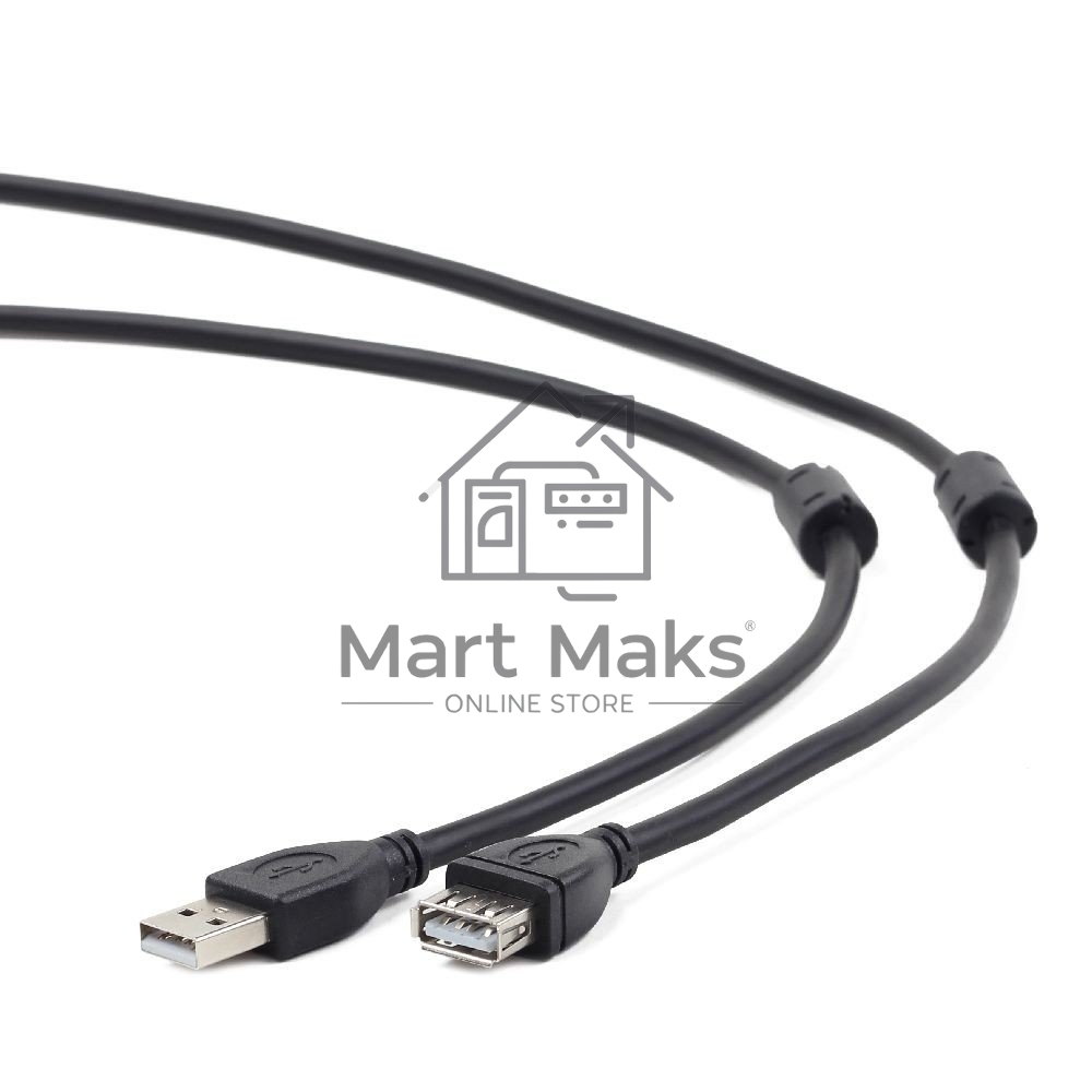 Кабель Gembird/Cablexpert CCF2-USB2-AMAF-10 USB 2.0 Pro AM/AF, 3м, экран, 2феррит.кольца, черный, пакет