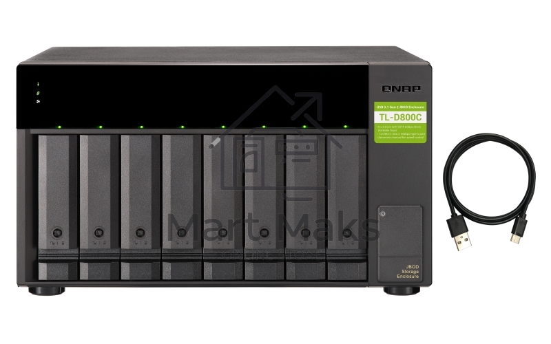 Полка расширения сетевого хранилища без дисков SMB QNAP TL-D800C USB 3.2 Gen 2 Type-C JBOD storage enclosure, 8-tray 3,5