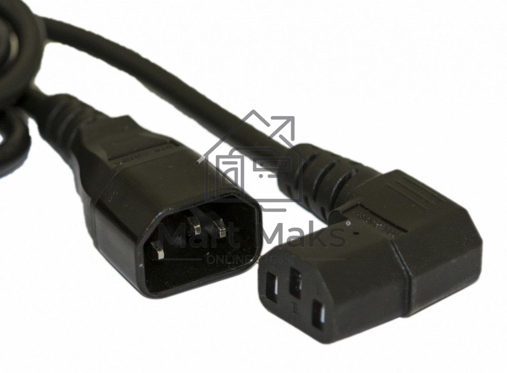 Кабель питания IEC 320 C19 - IEC 320 C20 (3x1.5), 16A, прямая вилка, 1м, цвет черный Hyperline PWC-IEC19-IEC20-1.0-BK