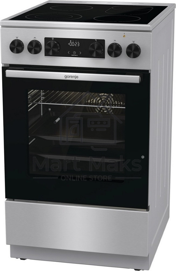 Плита электрическая Gorenje GECS5C70XA серебристый, конфорок 4 электрических, духовка 70 л, 50 см x 85 см x 59.4 см